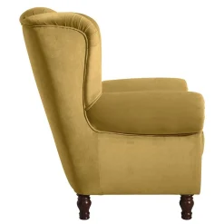 Wohnen Braune Möbel|Sessel & Hocker*Chesterfield Ohrenbackensessel aus Samtvelours - Gregg