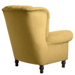 Wohnen Braune Möbel|Sessel & Hocker*Chesterfield Ohrenbackensessel aus Samtvelours - Gregg