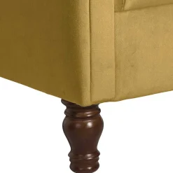 Wohnen Braune Möbel|Sessel & Hocker*Chesterfield Ohrenbackensessel aus Samtvelours - Gregg