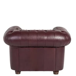 Wohnen Chesterfield Polstergarnitur aus Leder - Geoloro (dreiteilig)