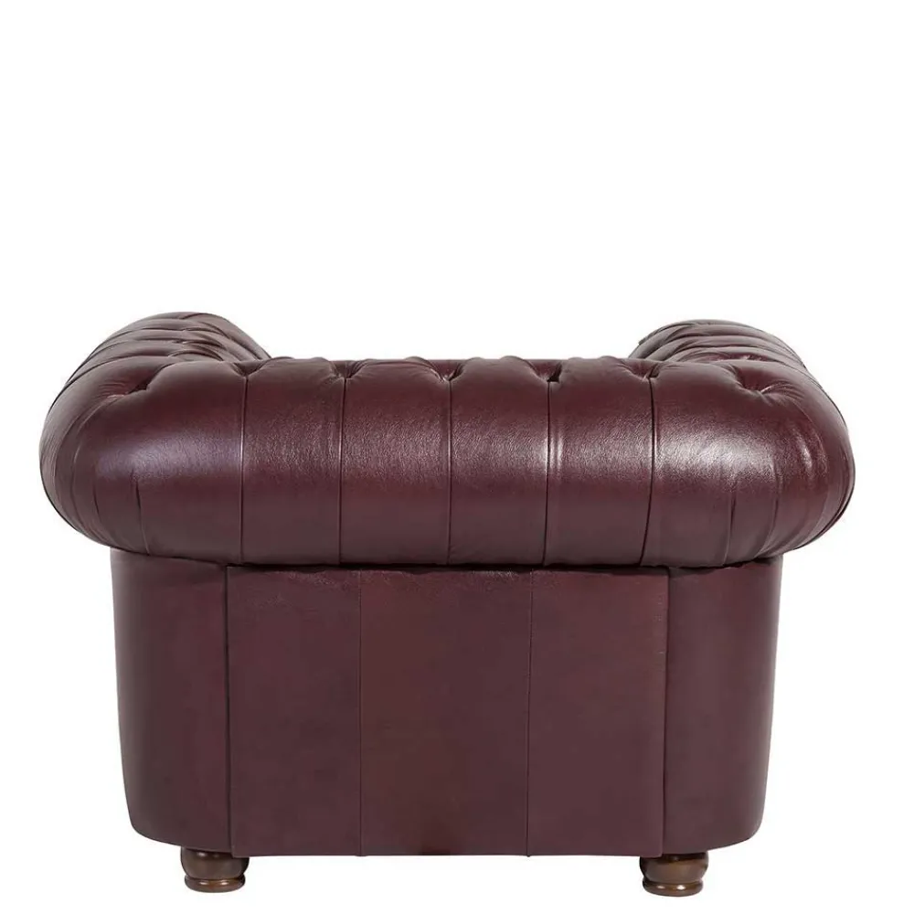 Wohnen Chesterfield Polstergarnitur aus Leder - Geoloro (dreiteilig)