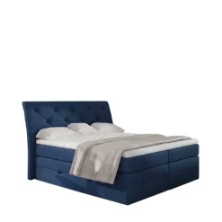 Wohnen Chesterfield Stauraum-Boxspringbett in Blau - Hillo
