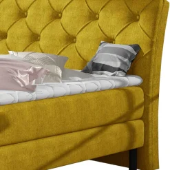 Wohnen Chesterfieldbett in Currygelb Stoff - Friscura