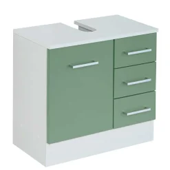 Wohnen Glasmöbel|Badezimmer Komplett*85cm Bad Serie Möbelset in Grün - Loenixa (dreiteilig)