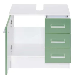 Wohnen Glasmöbel|Badezimmer Komplett*85cm Bad Serie Möbelset in Grün - Loenixa (dreiteilig)