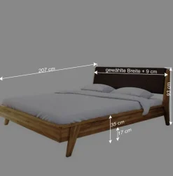 Wohnen Braune Möbel|Betten*190cm Bettrahmen aus Holz Wildeiche massiv - Hardus