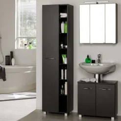 Wohnen Badezimmer Komplett*105cm breite Bad Kombi in Grau - Juventuda (dreiteilig)