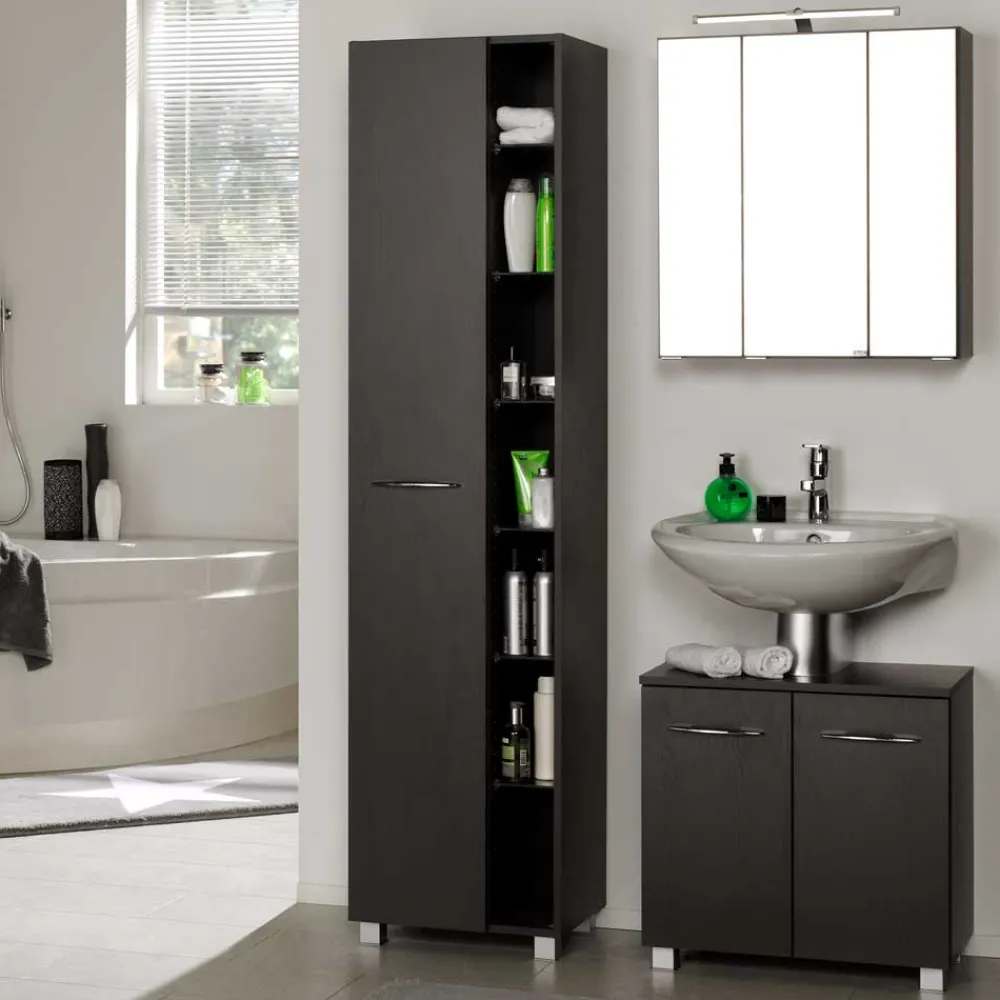 Wohnen Badezimmer Komplett*105cm breite Bad Kombi in Grau - Juventuda (dreiteilig)