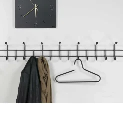 Wohnen 119cm breite Hakenleiste aus schwarzem Stahl - Davadus