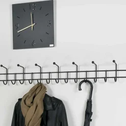 Wohnen 119cm breite Hakenleiste aus schwarzem Stahl - Davadus