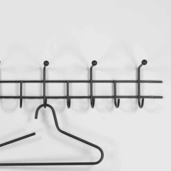 Wohnen 119cm breite Hakenleiste aus schwarzem Stahl - Davadus