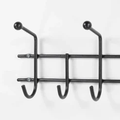 Wohnen 119cm breite Hakenleiste aus schwarzem Stahl - Davadus