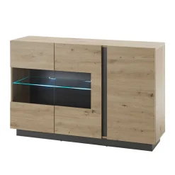 Wohnen Sideboards & Kommoden|Sideboards & Kommoden*138cm breite Kommode mit Glaseinsatz - Lairian
