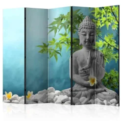 Wohnen Asiatische Möbel|Paravents*225cm breite Trennwand mit Buddha Motiv - Yulandra
