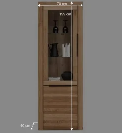 Wohnen Vitrinen|Wohnzimmer-Vitrinen*70cm breite Vitrine 2-türig - 199 cm hoch - Nelenia