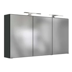Wohnen Bad-Spiegelschränke*120cm breiter Badezimmer Spiegelschrank in Grau - Endely