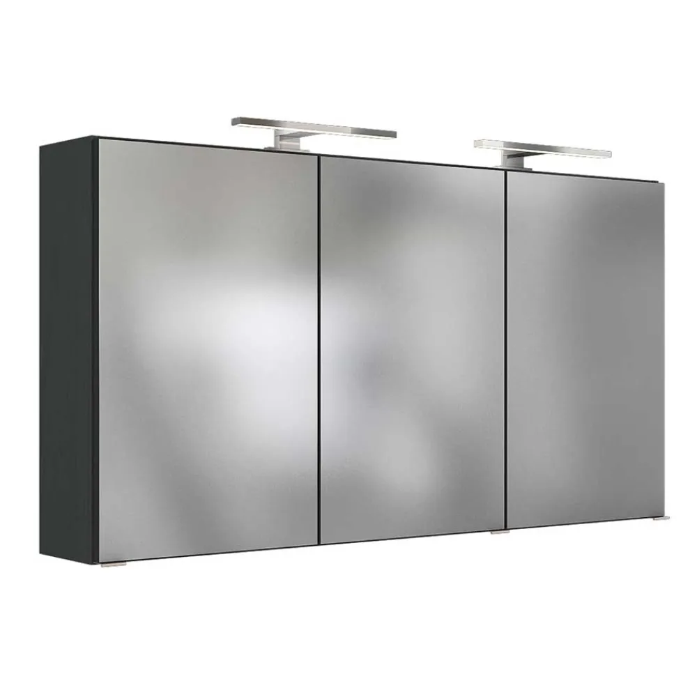 Wohnen Bad-Spiegelschränke*120cm breiter Badezimmer Spiegelschrank in Grau - Endely
