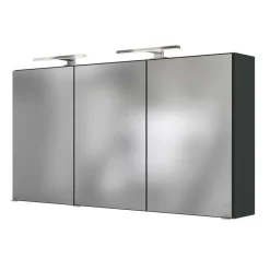 Wohnen Bad-Spiegelschränke*120cm breiter Badezimmer Spiegelschrank in Grau - Endely