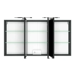 Wohnen Bad-Spiegelschränke*120cm breiter Badezimmer Spiegelschrank in Grau - Endely