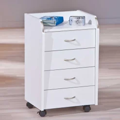 Wohnen Rollcontainer*40cm breiter Rollcontainer mit vier Schubladen - Gomata