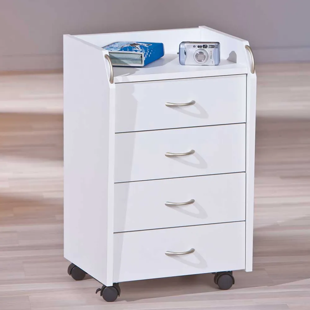 Wohnen Rollcontainer*40cm breiter Rollcontainer mit vier Schubladen - Gomata