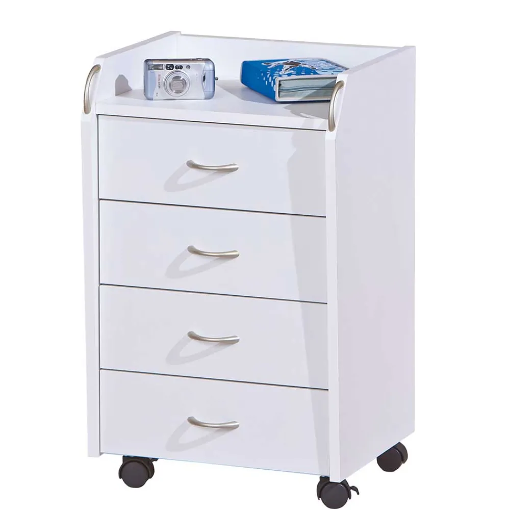 Wohnen Rollcontainer*40cm breiter Rollcontainer mit vier Schubladen - Gomata