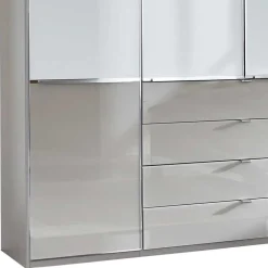 Wohnen 198cm breiter Schrank in Weiß & Hellgrau - Pascan