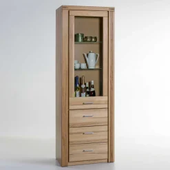 Wohnen Esszimmer-Vitrinen|Vitrinen*68cm breiter Vitrinenschrank in Kernbuche - Uhelia
