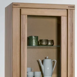 Wohnen Esszimmer-Vitrinen|Vitrinen*68cm breiter Vitrinenschrank in Kernbuche - Uhelia