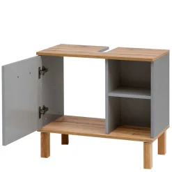 Wohnen Waschtisch|Waschbeckenunterschränke*65cm breiter Waschbeckenunterschrank in Platingrau - Nienzo