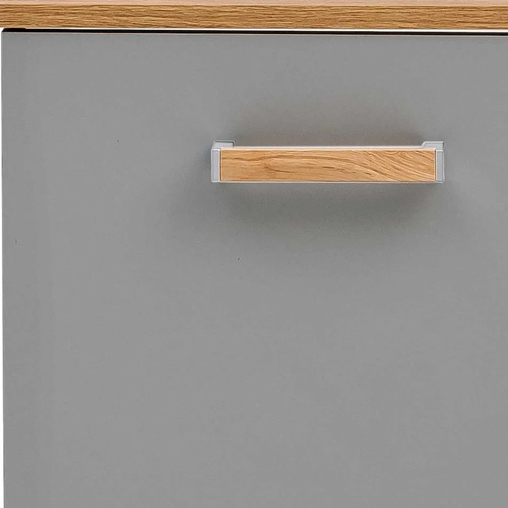 Wohnen Waschtisch|Waschbeckenunterschränke*65cm breiter Waschbeckenunterschrank in Platingrau - Nienzo