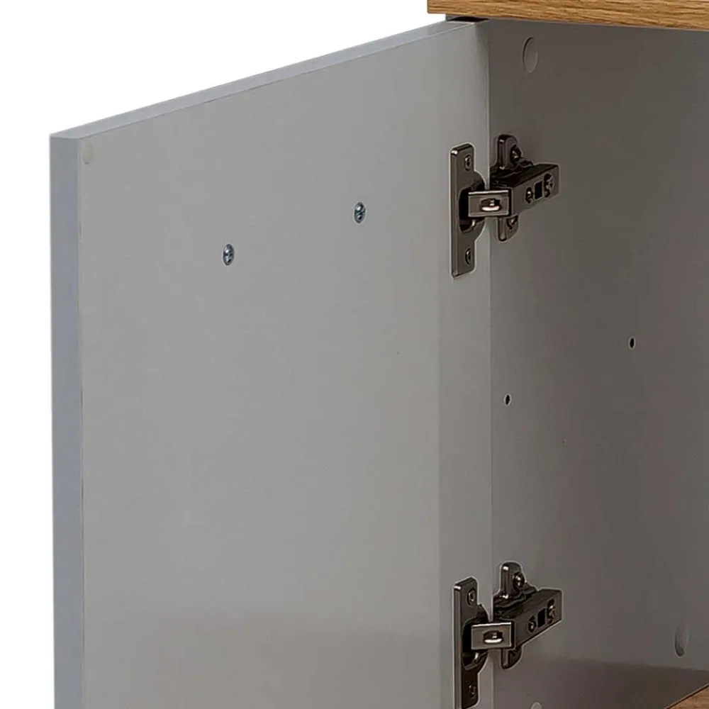 Wohnen Waschtisch|Waschbeckenunterschränke*65cm breiter Waschbeckenunterschrank in Platingrau - Nienzo