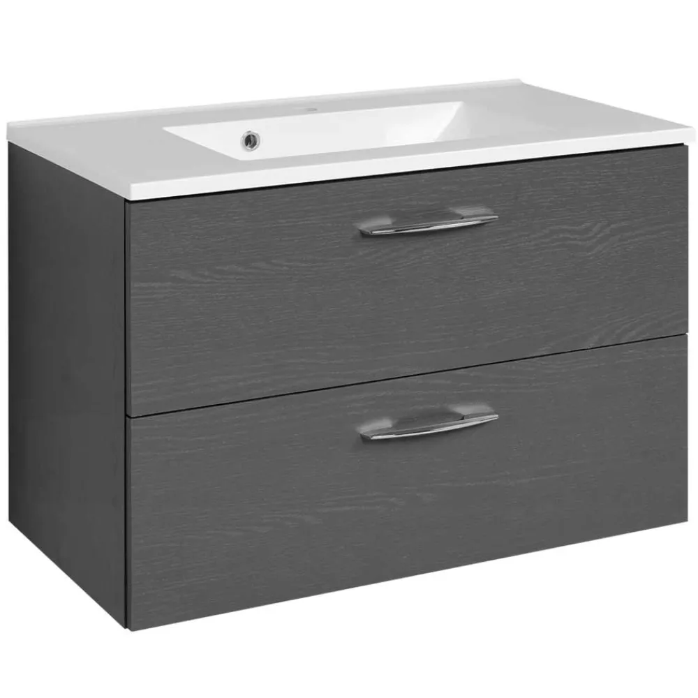 Wohnen 80cm breiter Waschtisch & Spiegelschrank - Juventuda (zweiteilig)