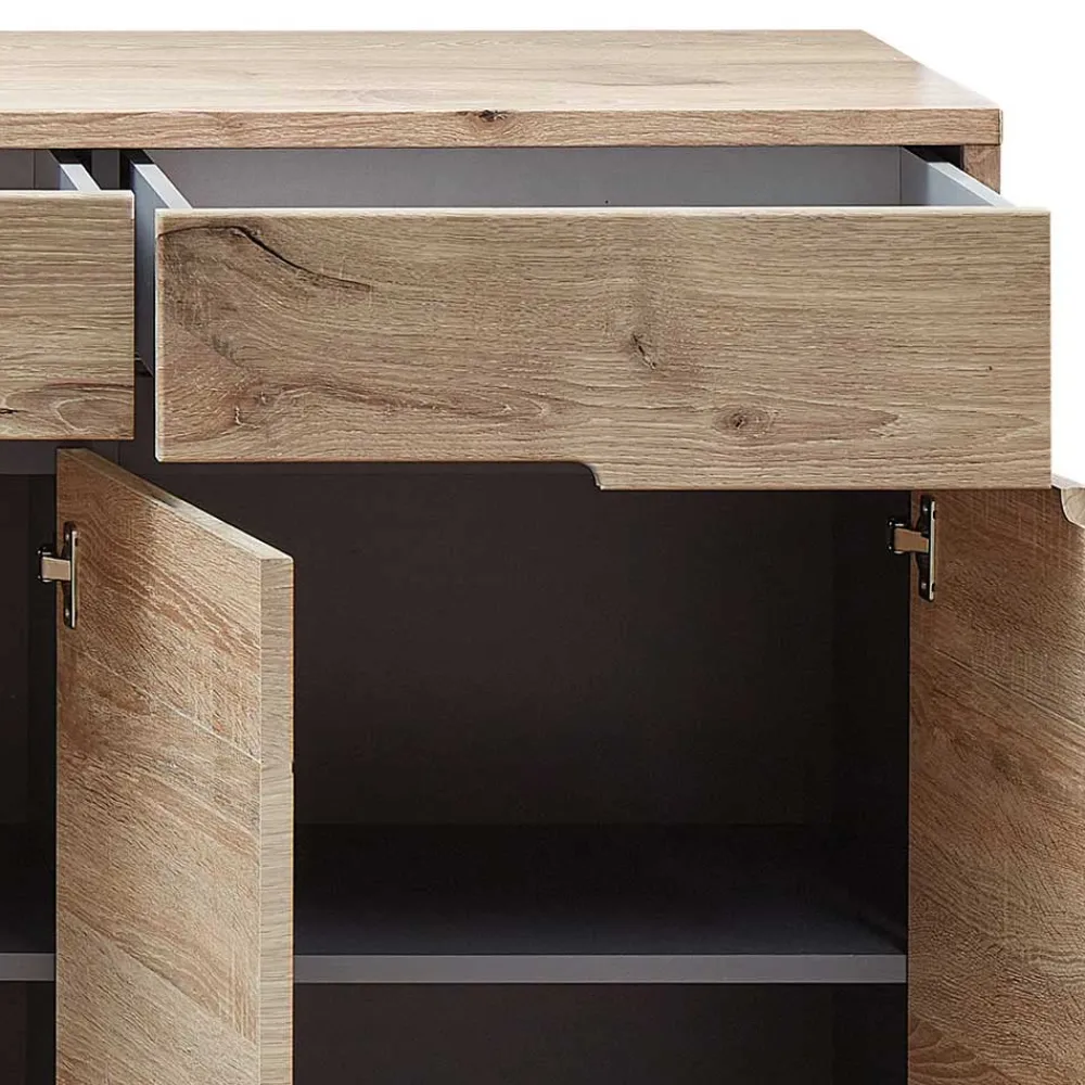 Wohnen 185cm breites Sideboard in Wildeiche Holzdekor - Zelio