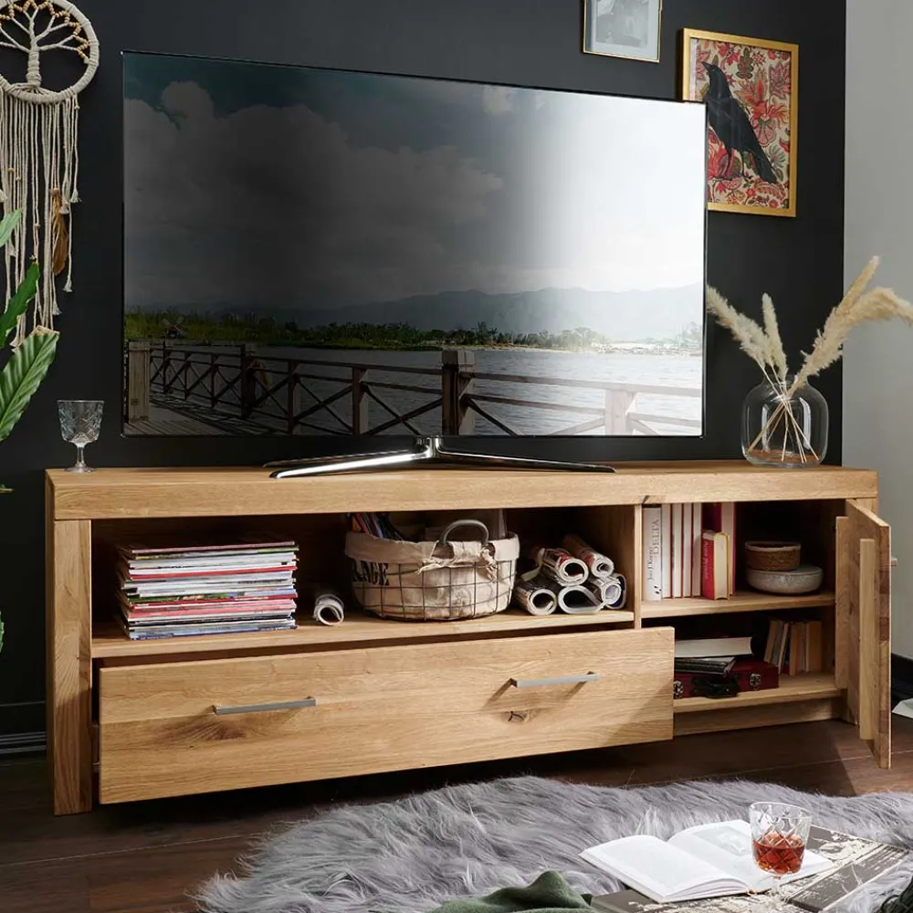 Wohnen 170cm breites TV Board aus geölter Wildeiche - Loitons