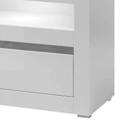 Wohnen 150cm breites TV Board in Hochglanz Weiß Mextra mit Beton Dekor