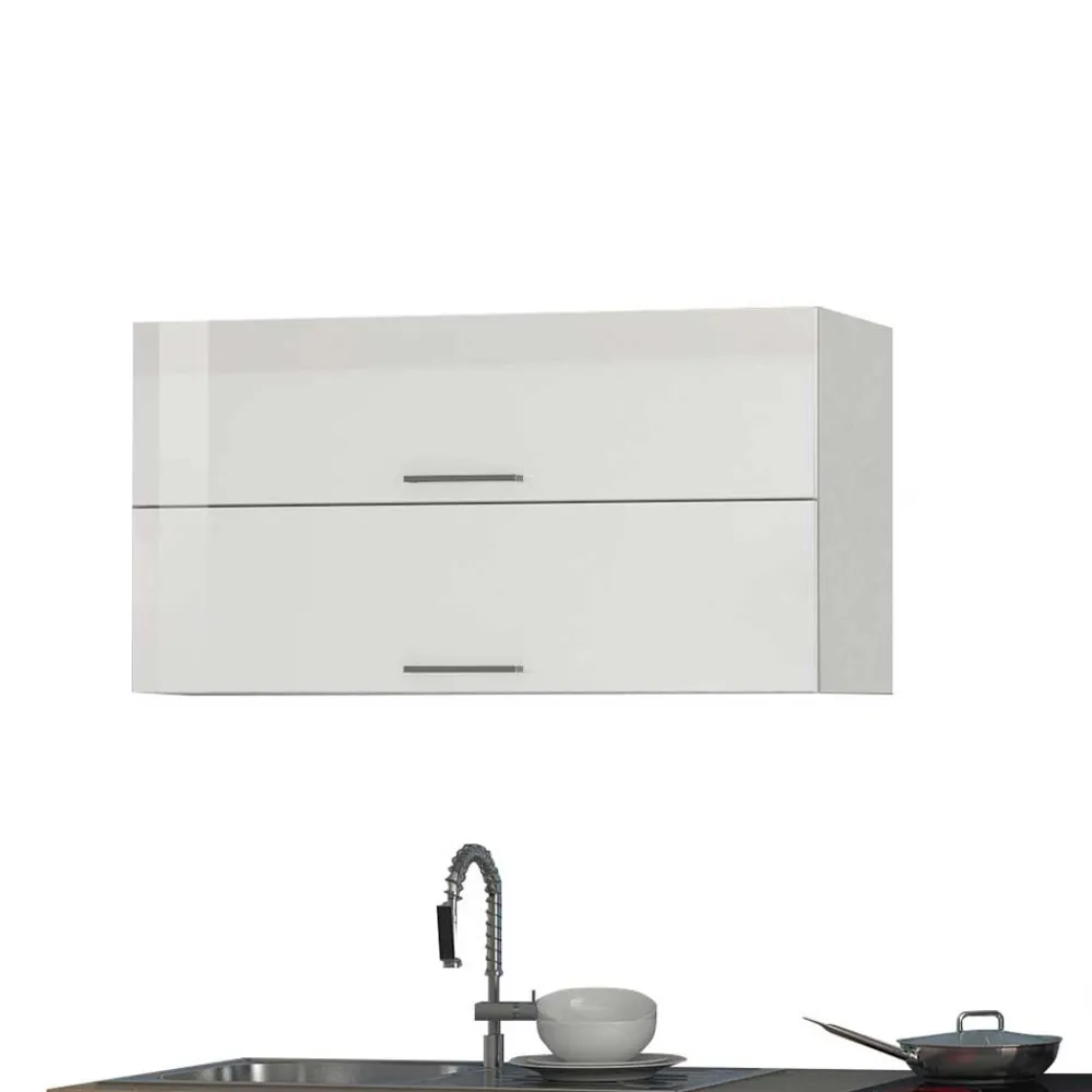 Wohnen Küche Komplett|Küchenzeilen*330cm Einbauküchenzeile in Weiß - Cuneo (achtteilig)