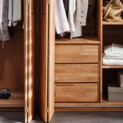 Wohnen Kleiderschränke|Kleiderschränke*246cm Falttüren-Kleiderschrank Wildeiche - Mascadona