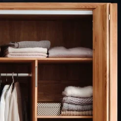 Wohnen Kleiderschränke|Kleiderschränke*246cm Falttüren-Kleiderschrank Wildeiche - Mascadona