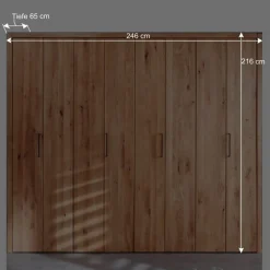 Wohnen Kleiderschränke|Kleiderschränke*246cm Falttüren-Kleiderschrank Wildeiche - Mascadona