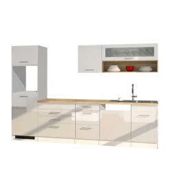 Wohnen 300cm Fertige Küche ohne Einbaugeräte - Cuneo (achtteilig)