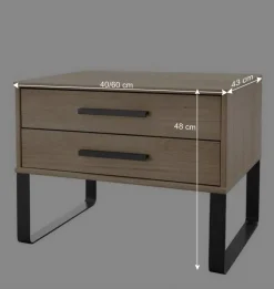 Wohnen 48cm hohe Nachtkommode zweifarbig - Licruva