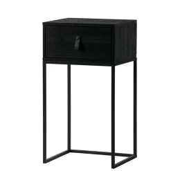 Wohnen Kommoden|Nachttische*74cm hohe Nachtkonsole in Schwarz lackiert - Fronco