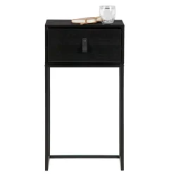 Wohnen Kommoden|Nachttische*74cm hohe Nachtkonsole in Schwarz lackiert - Fronco
