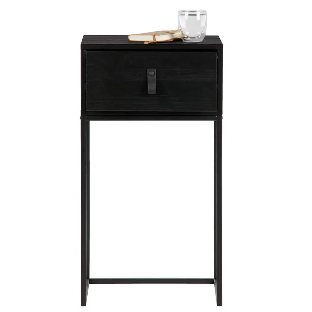 Wohnen Kommoden|Nachttische*74cm hohe Nachtkonsole in Schwarz lackiert - Fronco
