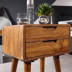 Wohnen Nachttische*66cm hohe Retro Nachtkommode aus Holz - Verlago
