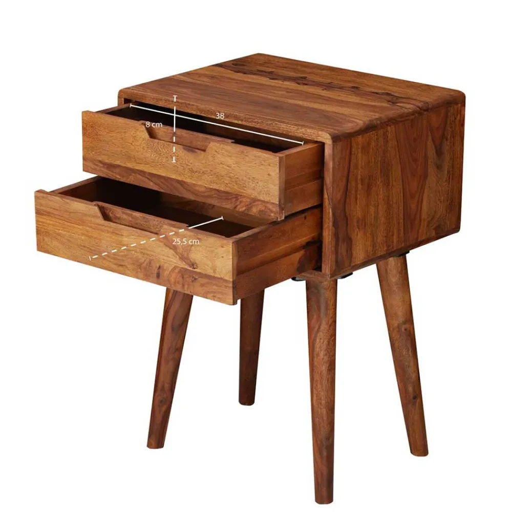 Wohnen Nachttische*66cm hohe Retro Nachtkommode aus Holz - Verlago