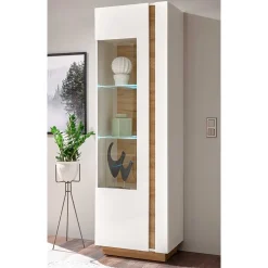 Wohnen Skandinavische Möbel|Vitrinen*194cm hohe Vitrine zweifarbig - Myrda I