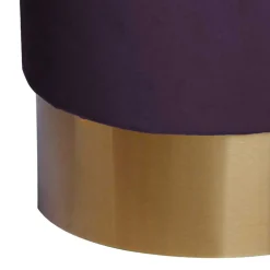 Wohnen 42cm hoher Rundhocker mit Samt in Violett - Elvadia
