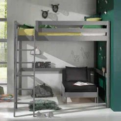 Wohnen Kinderzimmer Komplett|Kindermöbel*190cm hohes Hochbett & Schlafsessel Set - Manitoba (zweiteilig)